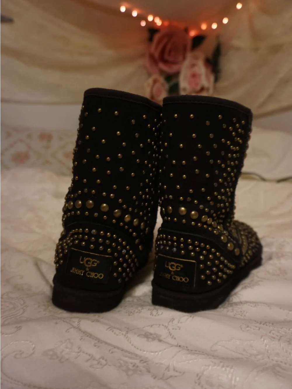 UGG Black Suede Studded Short Boots